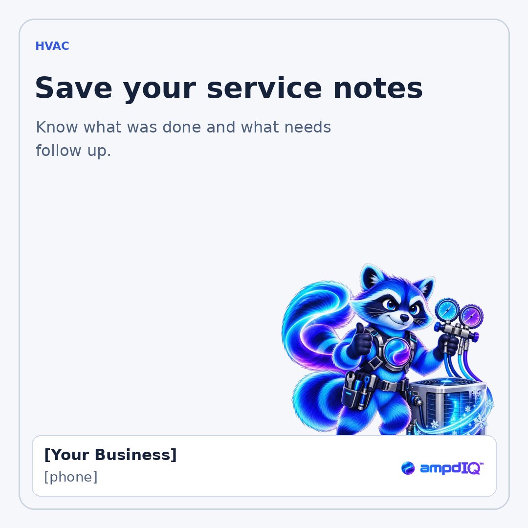 Save your service notes shop post with space for business details