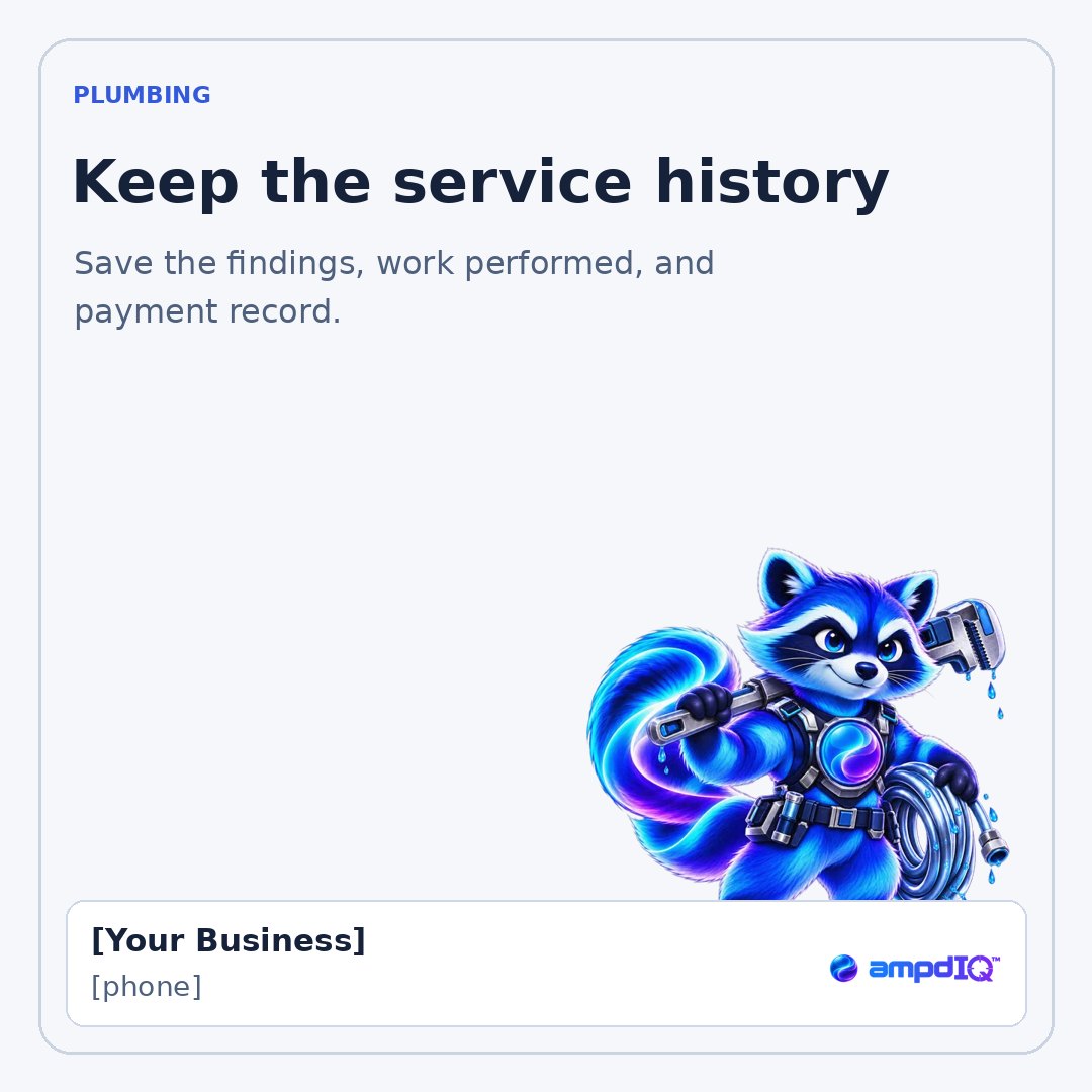 Keep the service history shop post with space for business details