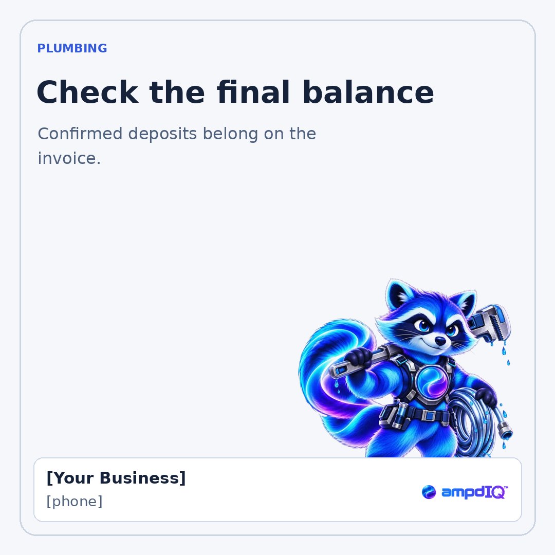 Check the final balance shop post with space for business details
