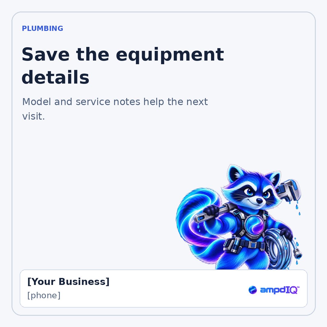 Save the equipment details shop post with space for business details