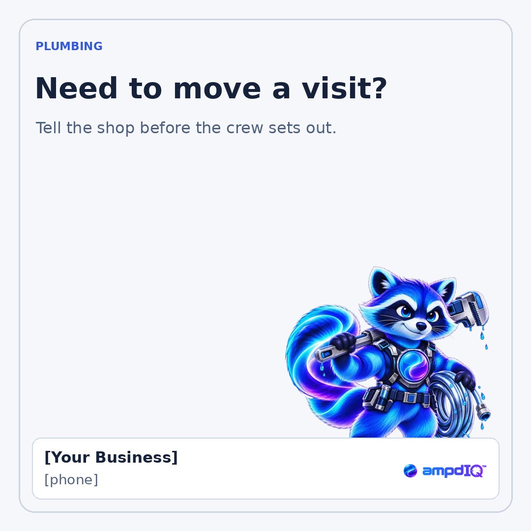 Need to move a visit? shop post with space for business details